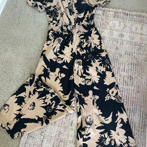 ANTHROPOLOGIE | The Somerset Floral Black and Tan Jumpsuit (Size XS) - Picture 8 of 8